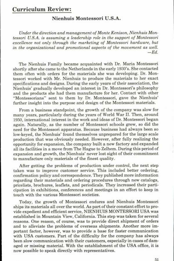 NAMTA Quarterly 02/3 09 Nienhuis Montessori U.S.A.