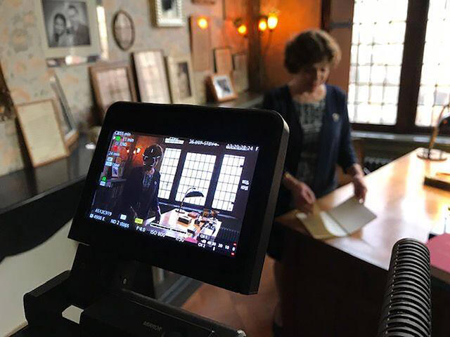 Filming documentary in Maria Montessori's study