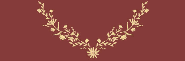 Embroidery of a floral pattern signifying an award