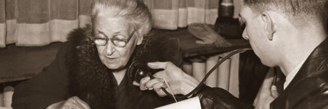 Maria Montessori being interviewed